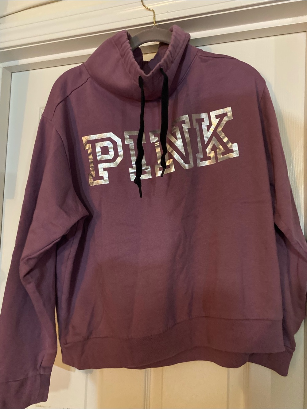 PINK Victoria's Secret Pullover in Dusty Plum with Black Logo Tag